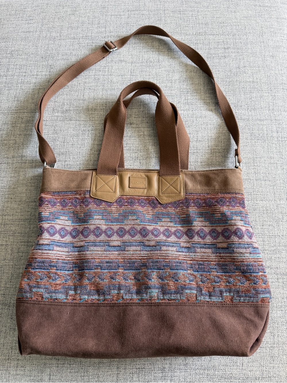 TOMS Mixed Canvas Carpet Weekender Tote Bag